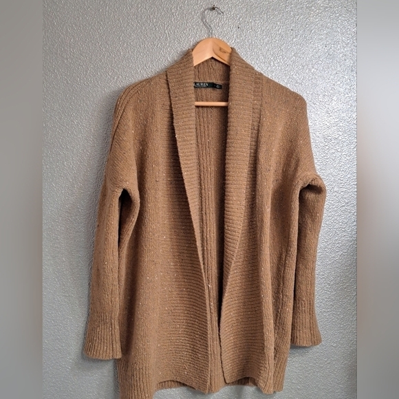 Lauren Ralph Lauren Shawl Wool/Alpaca Blend Knitted Open Cardigan  Size S - Picture 4 of 7